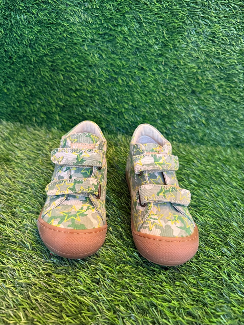 Naturino Cocoon Kids Star-Print Canvas Green and Brown camo Euro size 24